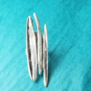 2/10$ Statement free form silver tone ring